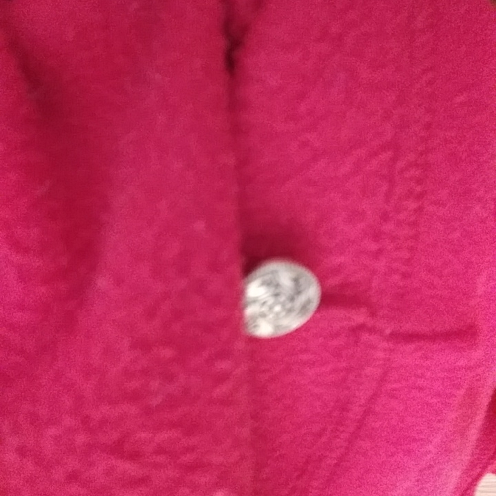 L.L. Bean Fleece Floral Button Up Embroidered Cardigan Sweater XS Regular Red - Picture 9 of 16